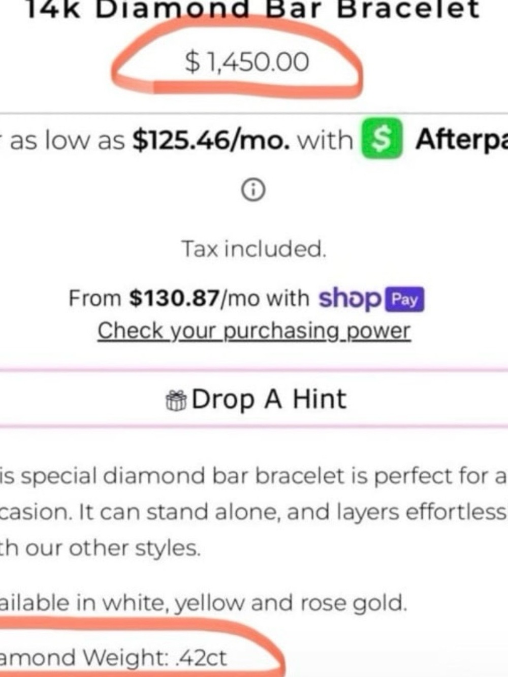 Meira T 14K Rose Gold Diamond Bar Bracelet - approx 0.42ct, 5.5"-7.5" adjustable - Picture 6 of 6